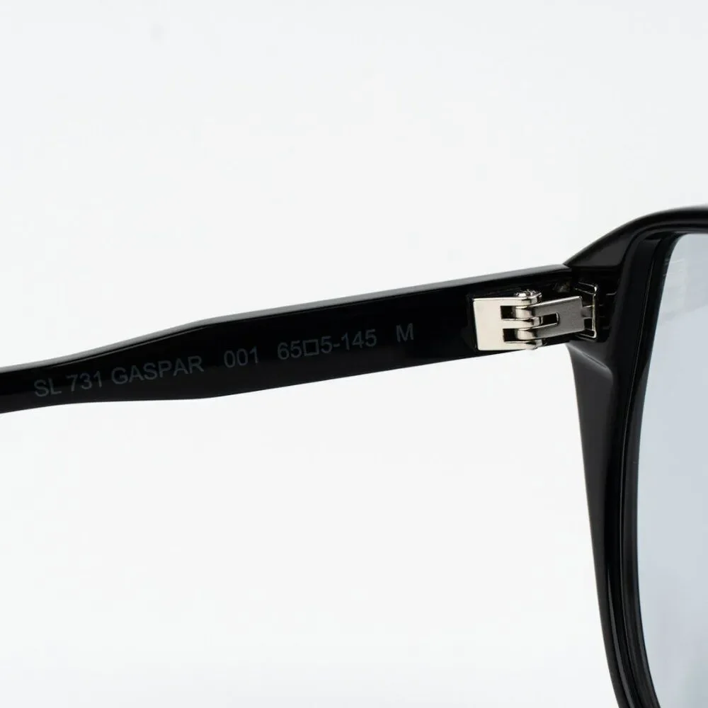 NEW Saint Laurent SL731 GASPAR  001 Black Light Blue Aviator Unisex Sunglasses